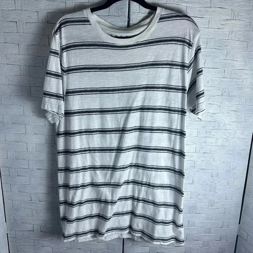 Free state soccer, striped blue, and white men’s T-shirt athleisure activewear